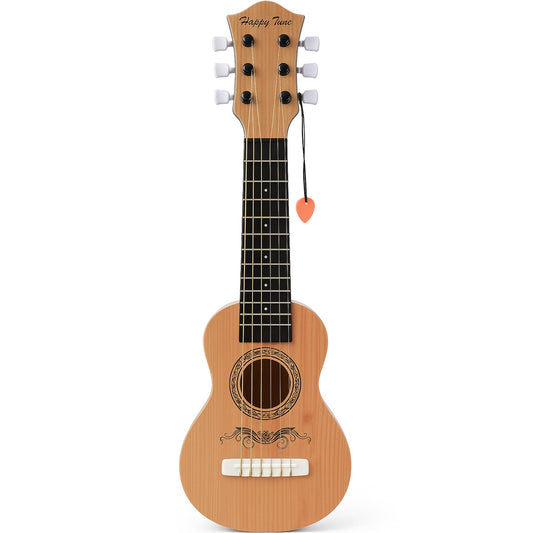 23" Acoustic Guitar, Kids 6 String Toy Guitar - Realistic Steel Strings - Beginner Practice First Musical Instrument for Children, Toddlers (Natural)