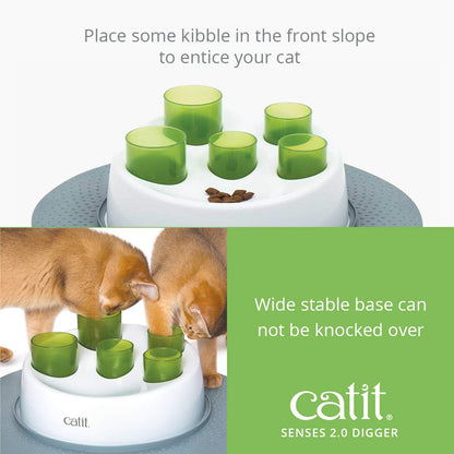 Catit Senses 2.0 Digger Interactive Slow Feeder - Turn Mealtime into Play Time