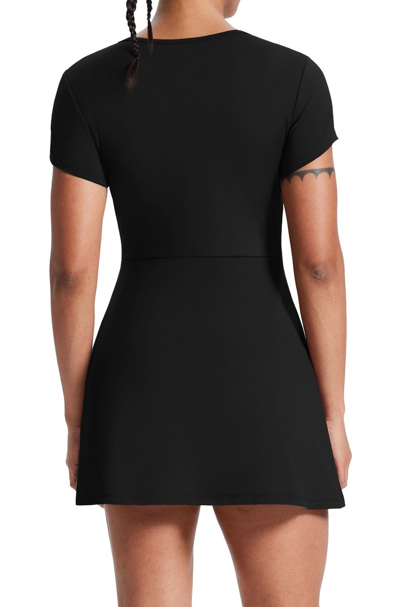 NIASHOT Black Dress Tennis Dresses for Women Athletic Golf Clothes Spring Fashion Shorts Workout Skort Graduation Vacation Outfits L