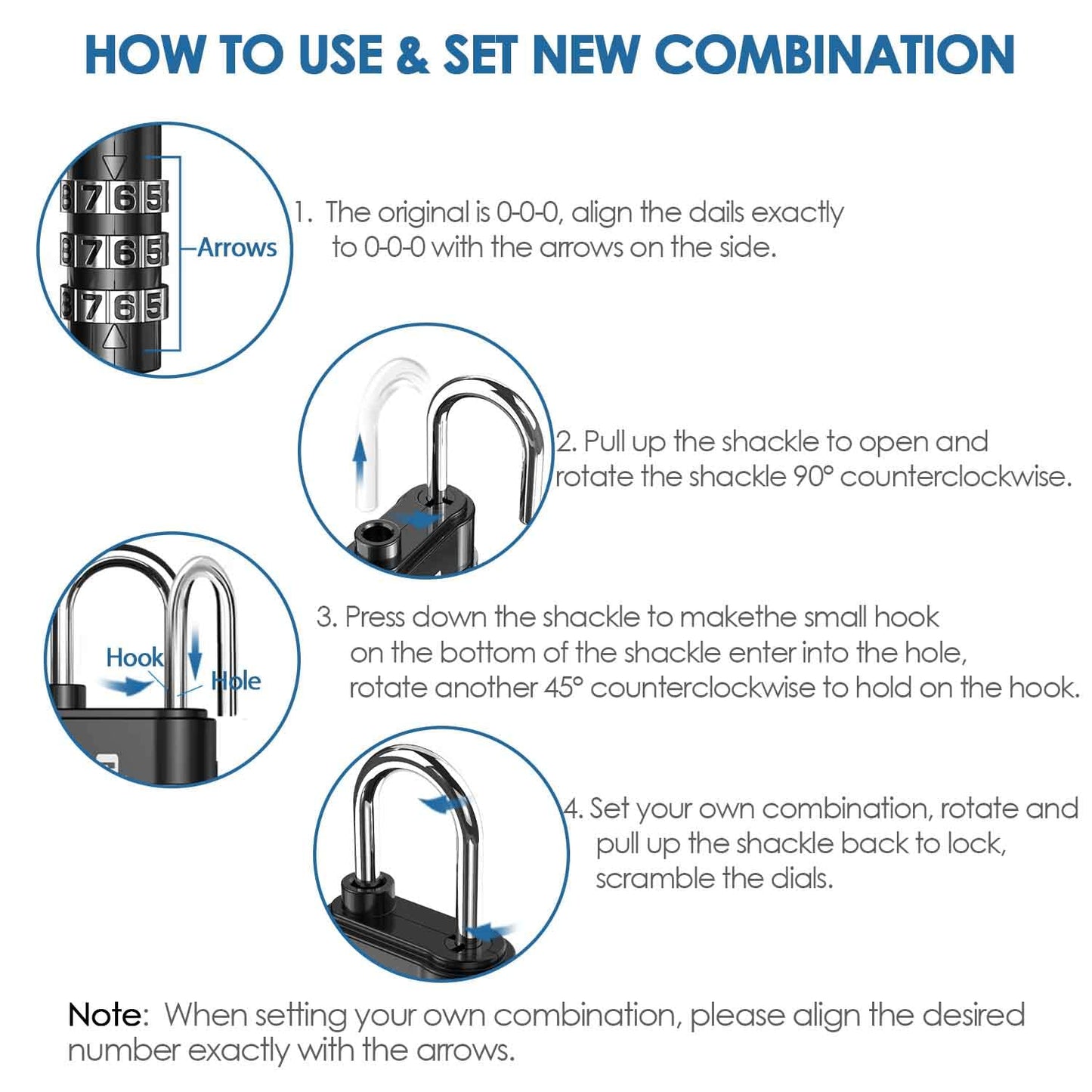 4 Pack TSA Approved Travel Luggage Locks, Combination Lock Keyless, 3-Digit Padlocks, Travel Sentry Accepted Compatible Padlock for Gym Locker, Golf Bag Case, Backpack, Black-by GIVERARE