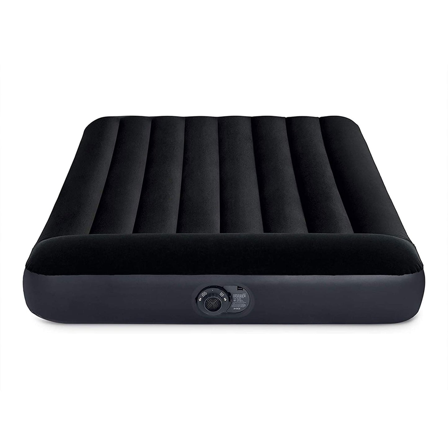 INTEX 64147ED Dura-Beam Standard Pillow Rest Air Mattress: Fiber-Tech – Full Size – Built-in Electric Pump – 10in Bed Height – 600lb Weight Capacity