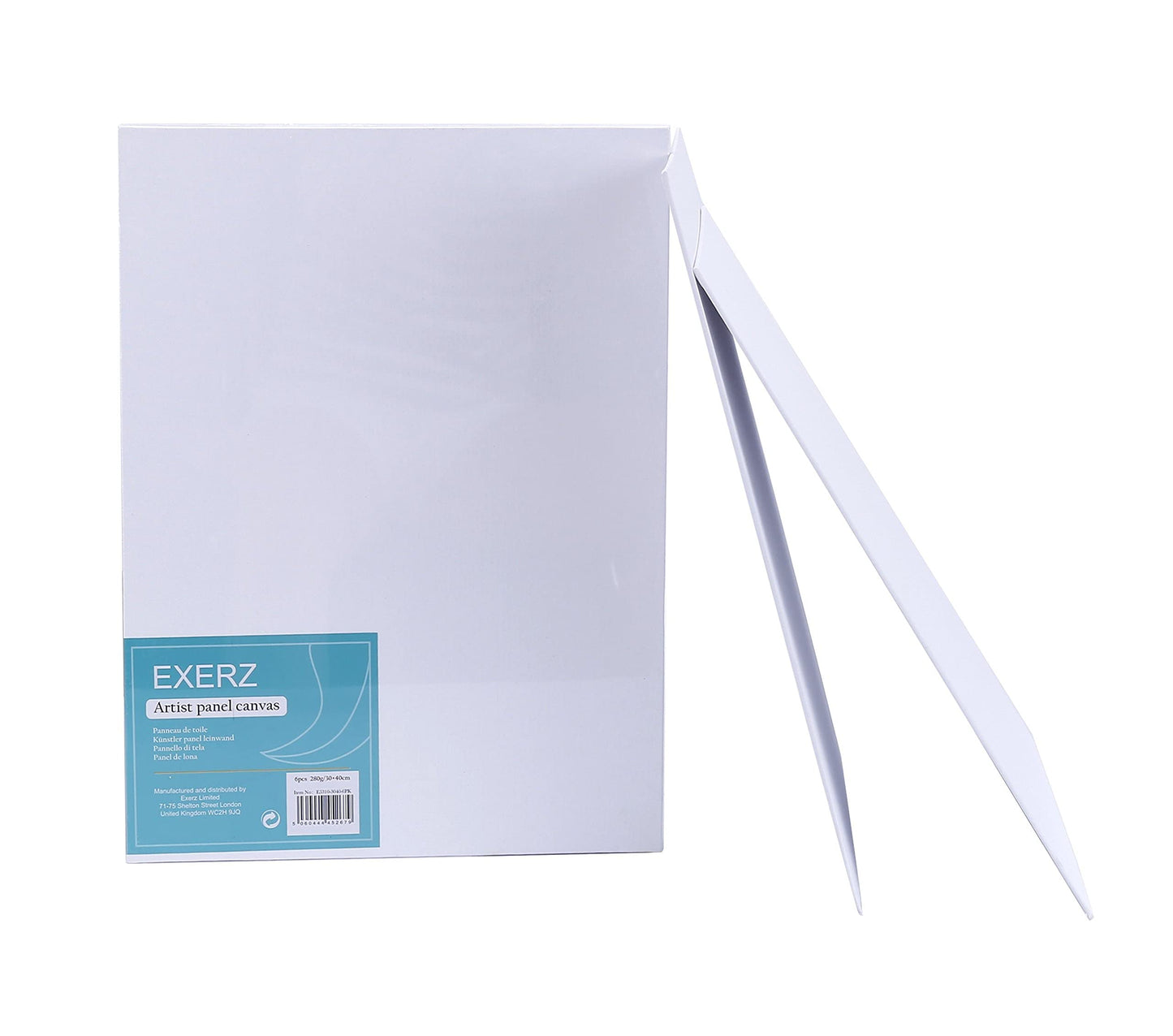 Exerz 30x40cm Canvas Panels 3mm 6pcs 280gsm 100% Cotton/Blank Artist Canvas Board/Triple Primed/Acid Free/Medium Grain - Oil & Acrylic Painting for Artists (30x40 cm - 6pcs), E5310-3040-6PK