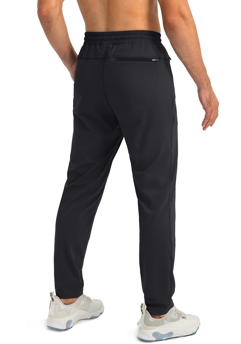 G Gradual Men's Sweatpants with Zipper Pockets Tapered Joggers for Men Athletic Pants for Workout, Jogging, Running (Black, Small)