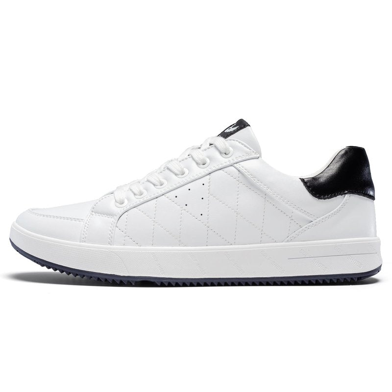U.Ofeiy Men's Fashion Sneakers Slip On Shoes Leather Low Top Lightweight Comfort Lace Up Walking Shoes for Male White 11.5