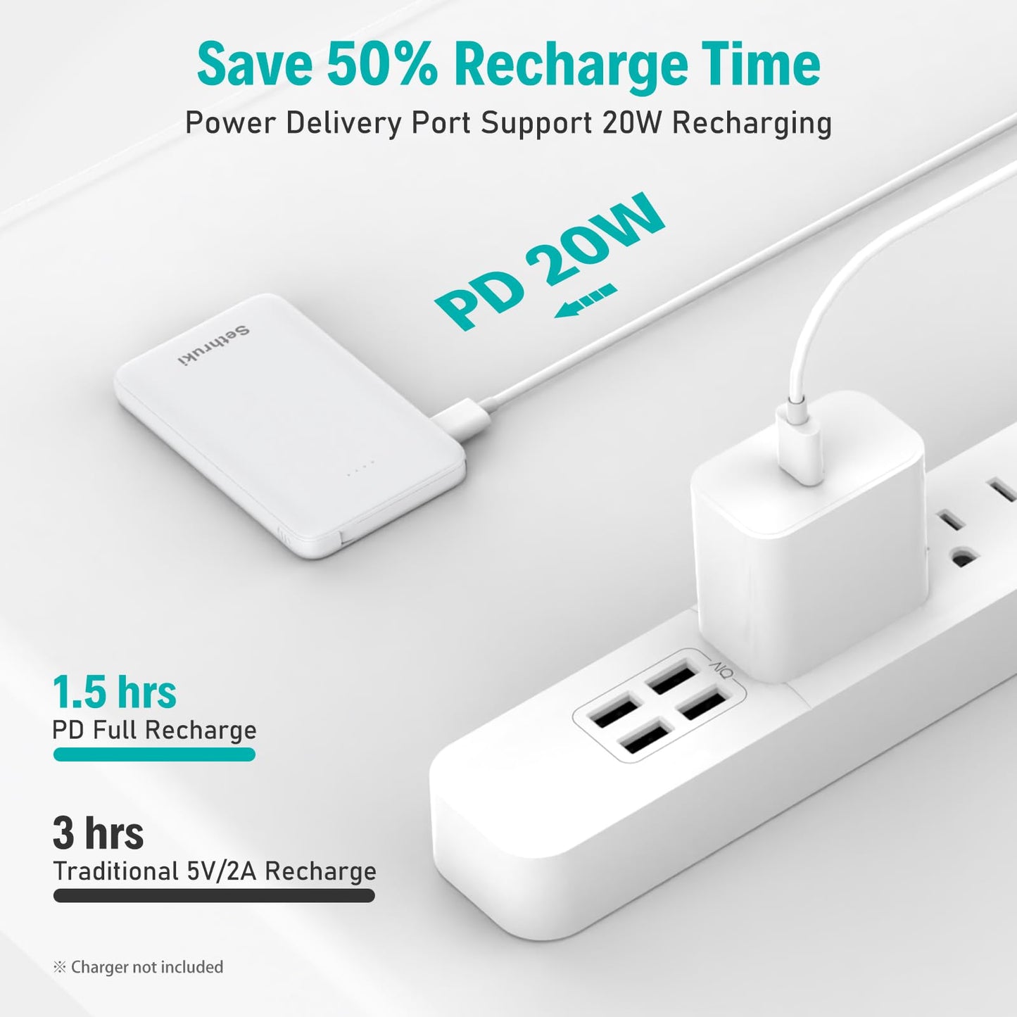 Slim Portable Charger with Built in USB C Cable,20W Fast Charging Power Bank,Small Mini Lightweight Phone Battery Pack 6000mAh,Ultra Thin Travel Essentials for iPhone 17 16 15 Series,Samsung,Android
