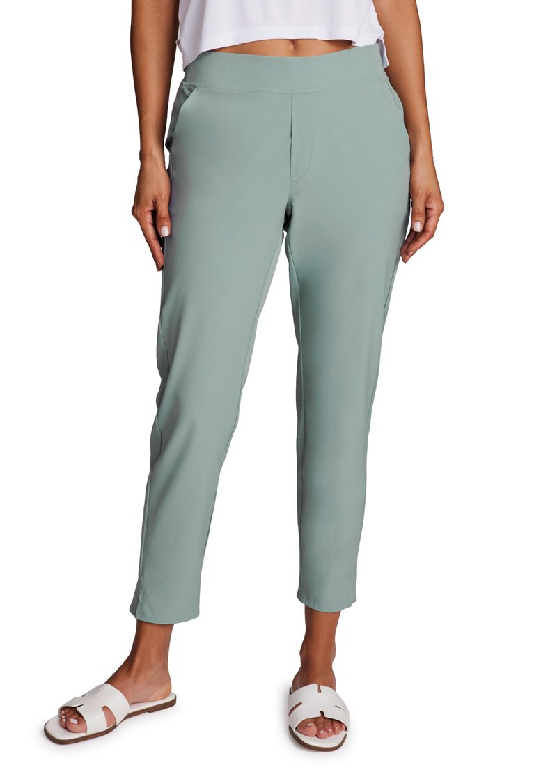 RBX Women's Ankle Pant, Quick Drying Lightweight Stretch Woven Straight Leg Pants with Pockets Ribbed Side Sea Mist L