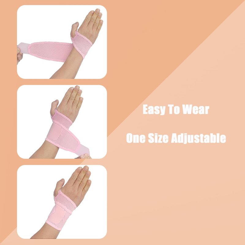 Ultra-Thin Mesh Wrist Brace - Breathable Compression Support for Pain Relief | Adjustable Unisex Design (Pink) - 2 Pack