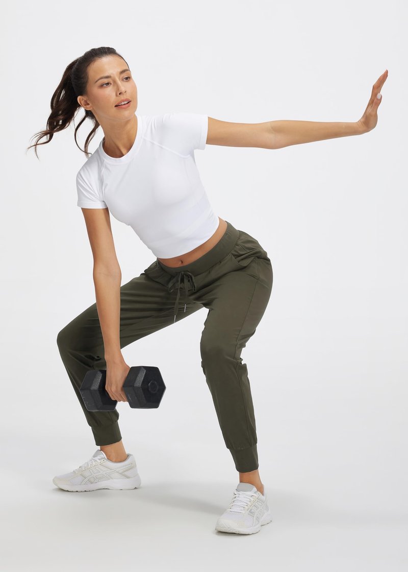 Libin Joggers for Women Tall/Regular/Petite Dance Sweatpants Athletic Workout Trousers Yoga Pants Tapered Casual Teacher Pants for Gym Golf Work Cloths, Olive Green XL