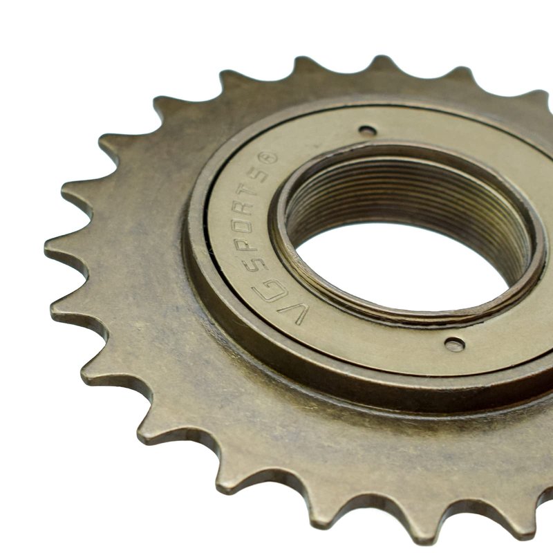 VG SPORTS Single Speed Bike Freewheel, 24T Compatible with 1/2' x 1/8' Bicycle One-Speed Freewheel Threaded Type Freehub Replacement Parts (Brown)