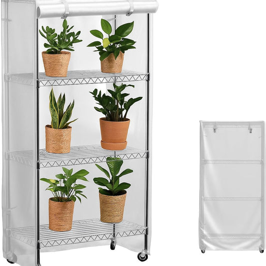 IndigoTempest9 Frosted Wire Shelf Cover with Zipper, Waterproof Dustproof PVC Rack Cover for 48 x 18 x 72 Inch Wire Shelving, Semi-Transparent, Helps Hide Clutter, Cover Only