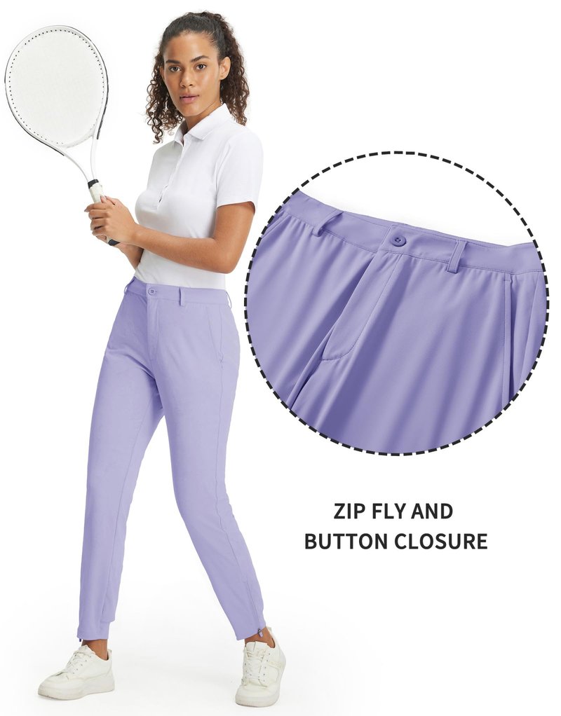 M MAELREG Women Joggers with Pockets Breathable Flex Stretch Athletic Moisture-Wicking Comfy Golf Pants Women Lavender
