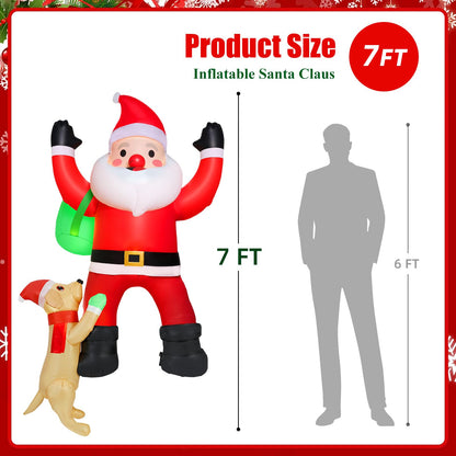 7 FT Outdoor Christmas Decorations Inflatables Climbing Santa Claus Decor with LED Lights, Christmas Blow Ups, Xmas Decorations for Window Roof Holiday Yard Party