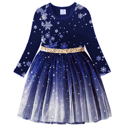 VIKITA Girls Dresses for Winter Long Sleeve Toddler Clothes Christmas Party Tulle Dresses, LH4586 5T