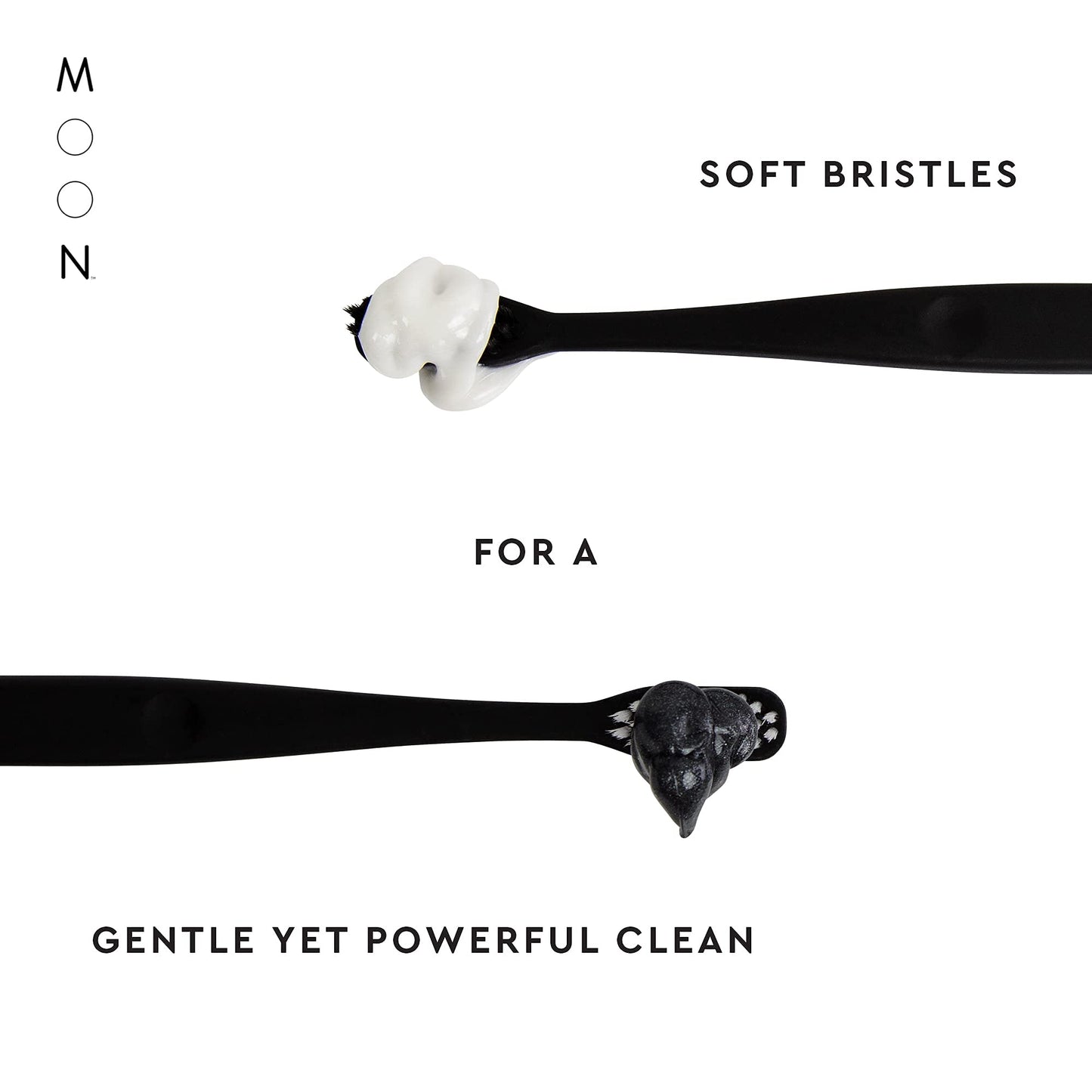 MOON Soft Bristle Toothbrush 4-Pack - Extra Soft Toothbrushes for Adults, Sensitive Gums & Teeth-Friendly - 720 Tapered Ultra-Fine Bristles per Brush for Gentle Deep Cleaning (4 Pack)