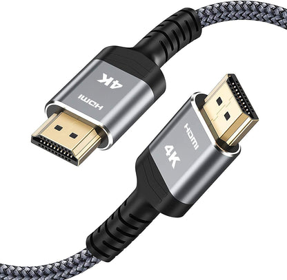 Highwings 4K HDMI Cable 6.6FT/2m | High-Speed HDMI 2.0 Quality Cord 4K@60Hz, Braided Nylon & Gold Connectors, HDR, Ethernet, ARC, 3D, HDCP 2.2, Compatible for PS-5/4/3/ HDTV/Monitor/DVD/Streaming