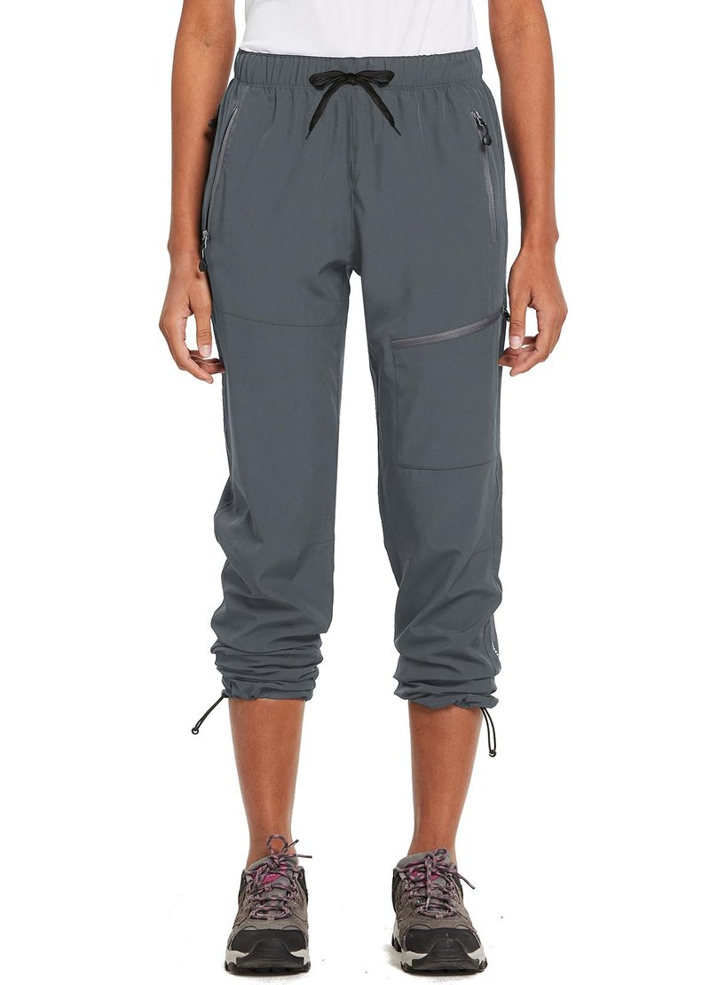 baleaf Cargo Pants for Women Petite Joggers Lightweight Quick Dry Pant Water Resistant 27'' Travel Workout Athletic Trip 27''-Dark Gray S