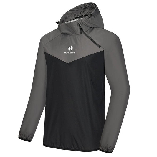 HOTSUIT Sauna Suit Men Weight Loss Gym Exercise Sweat Suits Workout Jacket, Gray, M