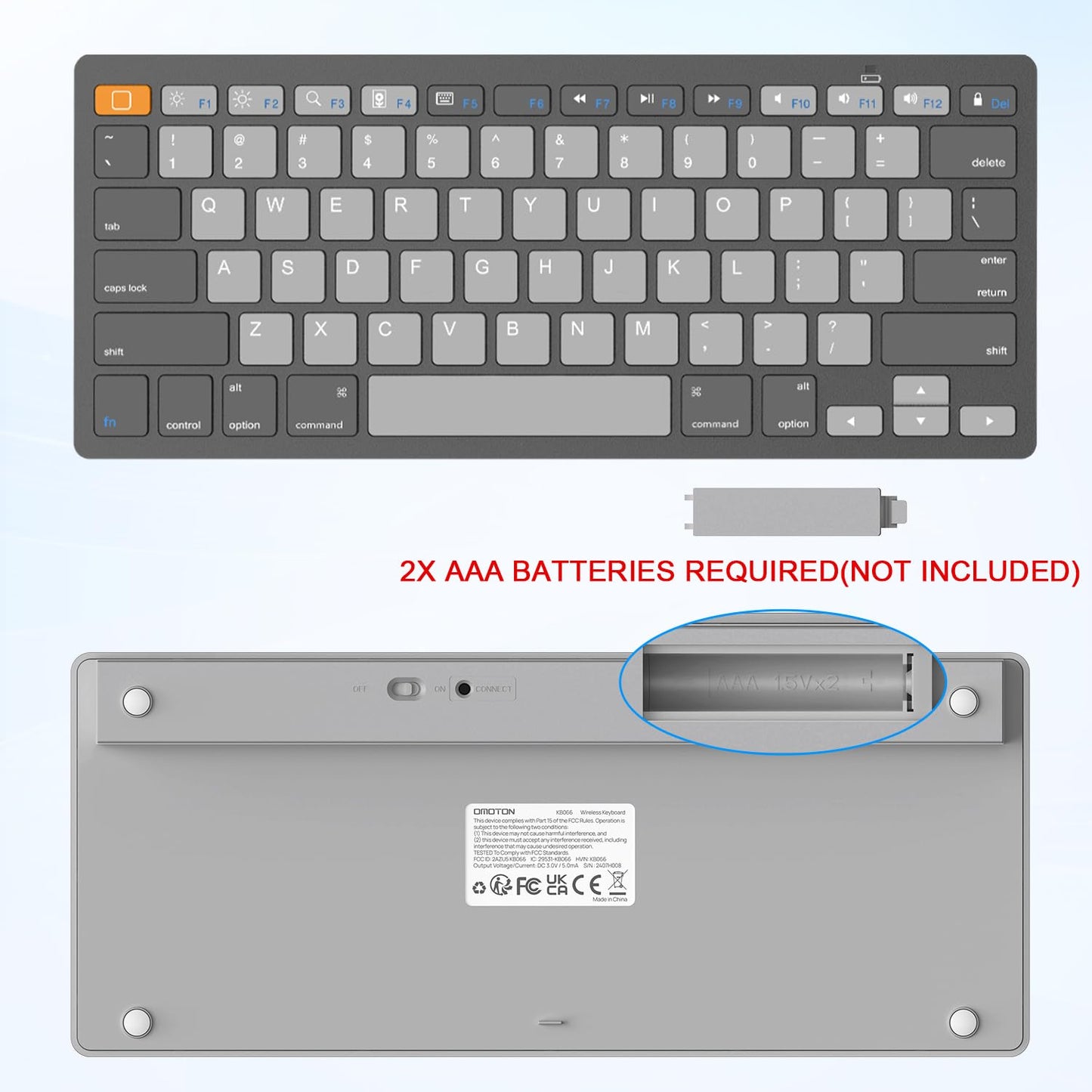 OMOTON Bluetooth Keyboard Compatible with iPad 10th Generation, iPad 10.2 (9th/8th/7th), iPad Pro 13/12.9/11 inch, iPad Air/Mini and More iOS Devices, White
