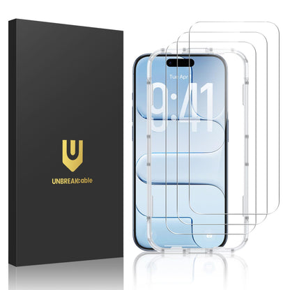 UNBREAKcable Shatterproof Tempered Glass Screen Protector for iPhone SE 2022/SE 2020, iPhone 8/7 [3-Pack] [99.99% HD Clear] [Easy Installation Frame] [9H Hardness][Bubble Free] for Apple 4.7''