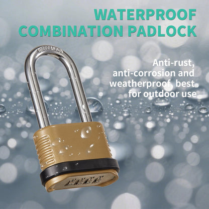 CINCINNO Heavy Duty Combination Lock, 4-Digit Combo Lock with Long Shackle,Weatherproof Combination Padlock for Outdoor Use,4 Pack