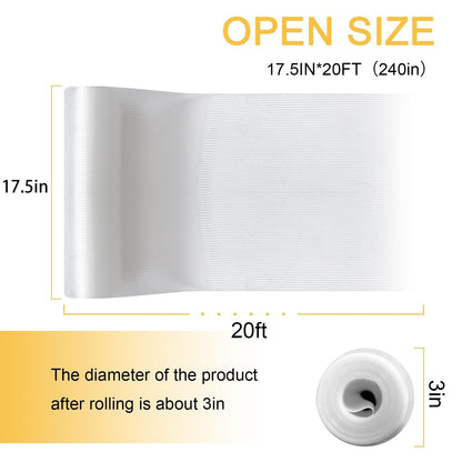 FEXIA Shelf Liner for Kitchen Cabinets, 17.5 Inch x 20 FT, Non Adhesive Drawer Liner, Refrigerator Liners, Washable Oil-Proof Fridge Pads Shelves Drawer, Cabinet Mat for Shelves (Clear)