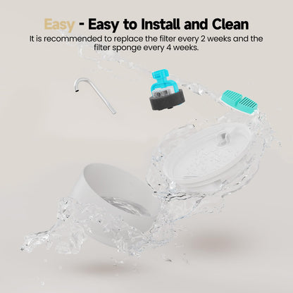 Cat Water Fountain: 88Oz Pet Water Fountains Indoor 24/7 Running Water Supplies Dispenser for Drinking Dish Automatic Dog Waterer Bowls Flow Ultra Quiet Pump with Filters Faucet Bottle Watering(White)