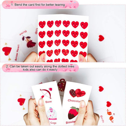 Officygnet Valentine's Day Bingo Game Cards, 32 Players for Kids Party Card Games, School Classroom Group Games, Family Activity, Valentines Party Favors Supplies