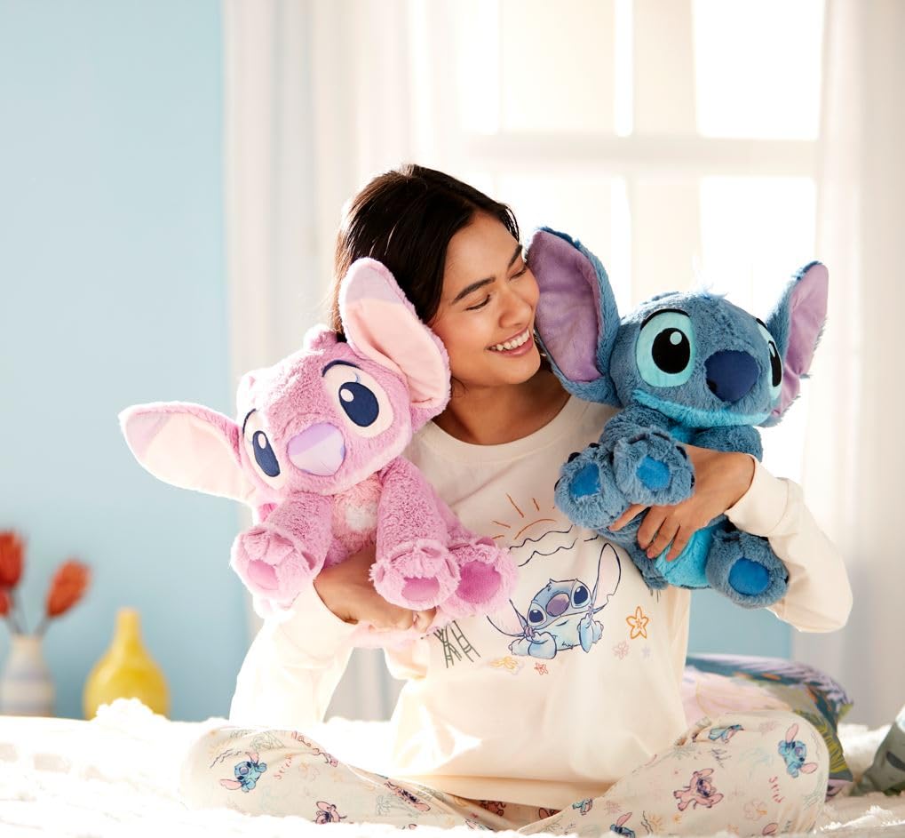 Disney Store Official Stitch Medium Soft Toy, Lilo & Stitch, 38cm/15”, Cuddly Character with Fuzzy Texture and Embroidered Details, Flexible Floppy Ears - Suitable for Ages 0+