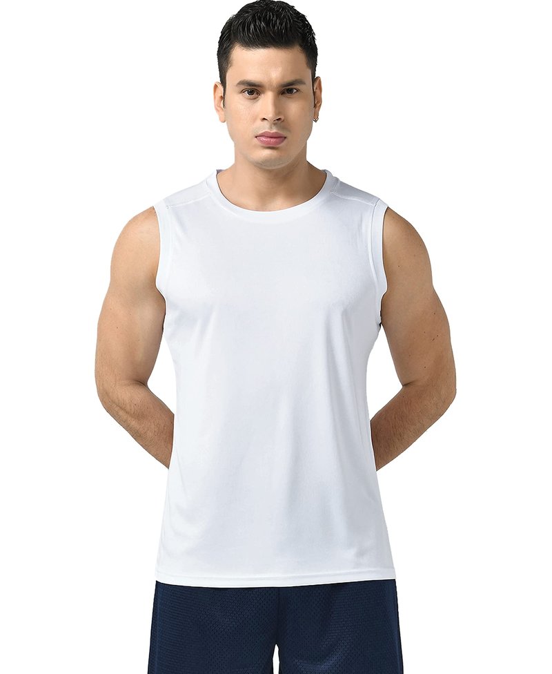 5 Pack Dry Fit Sleeveless Muscle Shirts for Men, Athletic Tank Tops for Workout Gym Performance Activewear (Set 2, Medium)