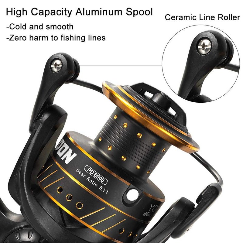Dr.Fish Saltwater Spinning Reel, Graphite Body, 9+1 Ball Bearings, CNC Aluminum Spool and Handle, 25LB Carbon Fiber Drag, Surf Casting Lightweight Offshore Reel PL4000