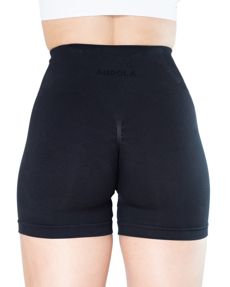 AUROLA CAMO Collection Workout Shorts for Women Subtle Logo Seamless Scrunch Gym Yoga Running Active Short,Camo-Black Ash,M