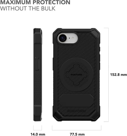Rokform Rugged Case Compatible with iPhone 16 Pro Max, Magnetic Cover (Black)