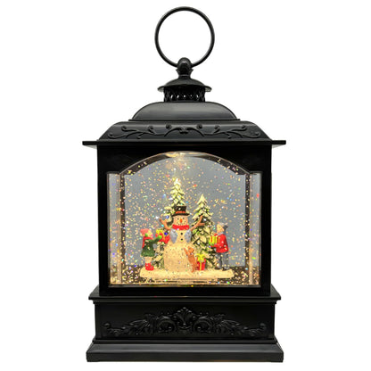 AOMIL Christmas Snow Globes Lantern with Music & Timer - USB/Battery Operated LED Glittering Globe Lantern, Snow Globe Decoration for Home Holiday Decor (Snowman)