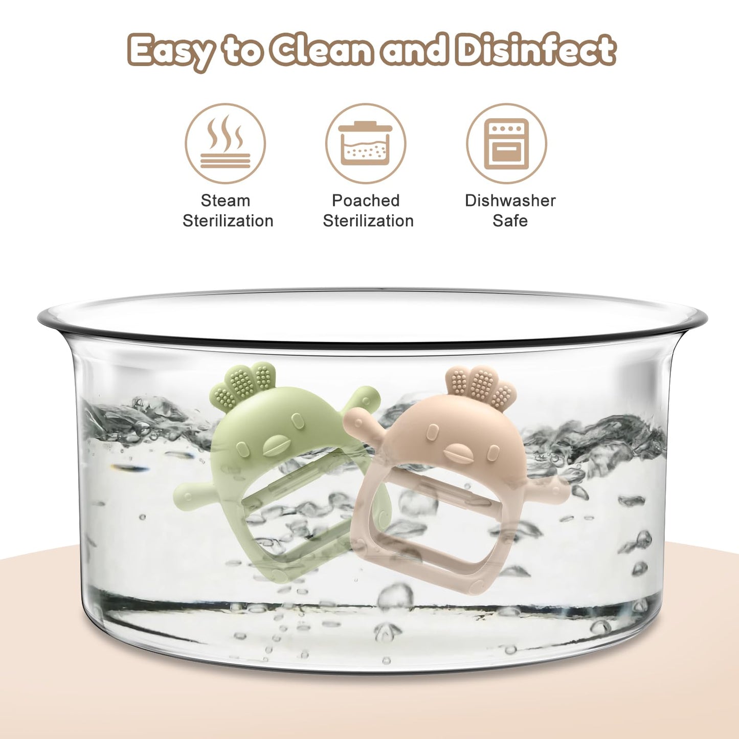 2 Pack Baby Teething Toys for 0-6 6-12 Months, Never Drop Infant Teether Teething Mitten Toys for 0 3 6 9 12 Months, Newborn Soothing Teething Toy Gifts for 1 One Year Old Baby Boys Girls