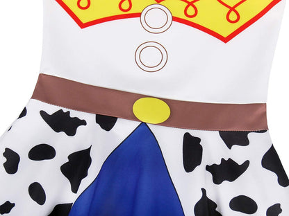 Jurebecia Toddler Girls Princess Costume for Princess Cowgirl Dress up Birthday Outfit Halloween Christmas Costumes Cosplay Role Play Ruffle Sleeve Dress Size 2T/1-2Years