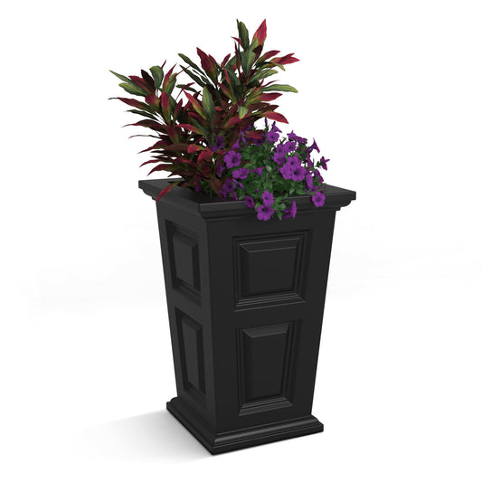 Mayne Wyndham 24-Inch Tall Planter – Self-Watering, Weather-Resistant Planter for Flowers – Durable Indoor/Outdoor Design for Patio, Porch, or Entryway