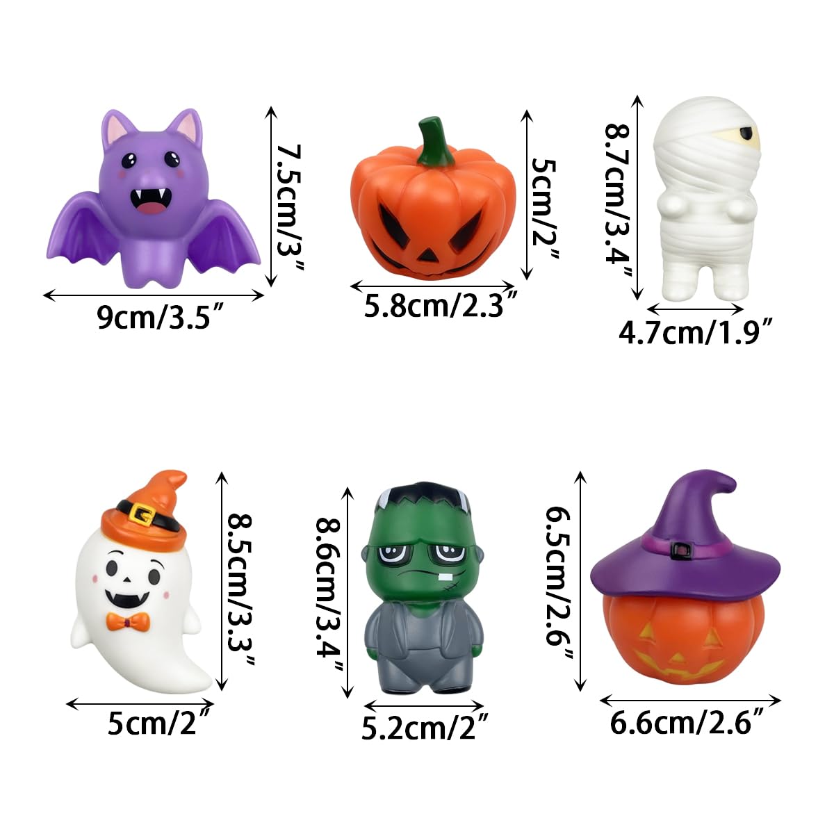 Jofan 6 Pack Halloween Light Up Bath Toys Halloween Toys for Kids Toddlers Boys Girls Halloween Party Favors Halloween Treat Bags Gifts