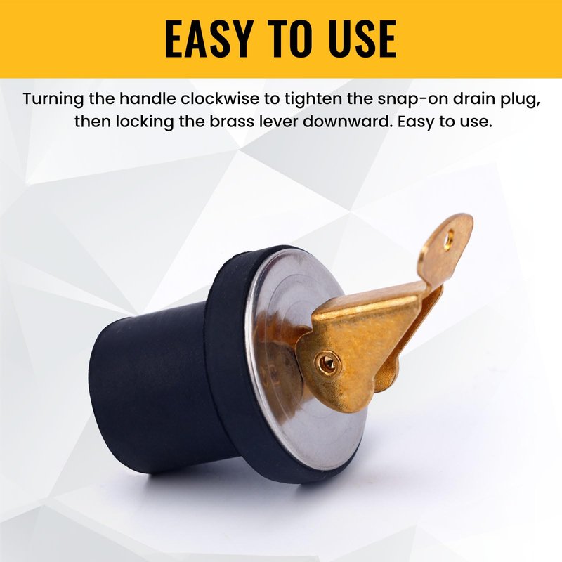 Fukaisu 2pcs Brass Boat Drain Plugs, 3/4 Inch Deck and Baitwell Bait Well Plug with Snap Handle Livewell Live Well Drain Plug for Marine Kayak Yacht Fishing Boating Boats Accessories