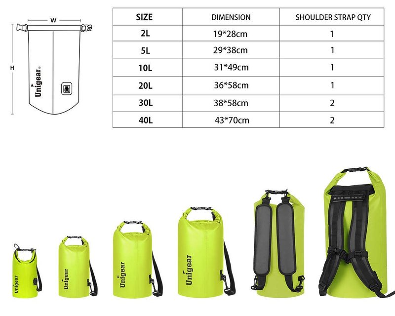5L/10L/20L/30L/40L 600D Dry Bag Sack, Waterproof Floating Dry Gear Bags for Boating, Kayaking, Fishing, Rafting, Swimming, Camping and Snowboarding (Yellow, 30L)