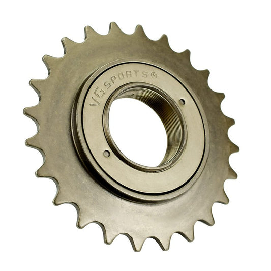 VG SPORTS Single Speed Bike Freewheel, 24T Compatible with 1/2' x 1/8' Bicycle One-Speed Freewheel Threaded Type Freehub Replacement Parts (Brown)