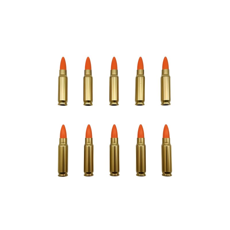 5.7x28 FN Snap caps - Dummy Training Rounds - Set of 10 (Orange & Brass)