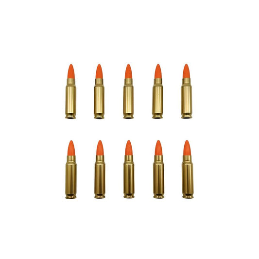 5.7x28 FN Snap caps - Dummy Training Rounds - Set of 10 (Orange & Brass)