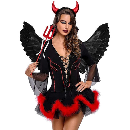 BPNHNA Red Devil Horns Headband Glitter Hairband Headpiece Halloween Dress Cosplay Costume Accessories