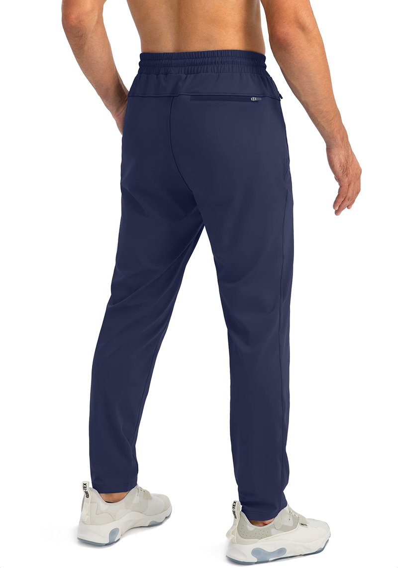 G Gradual Men's Sweatpants with Zipper Pockets Tapered Joggers for Men Athletic Pants for Workout, Jogging, Running (Navy, Medium)