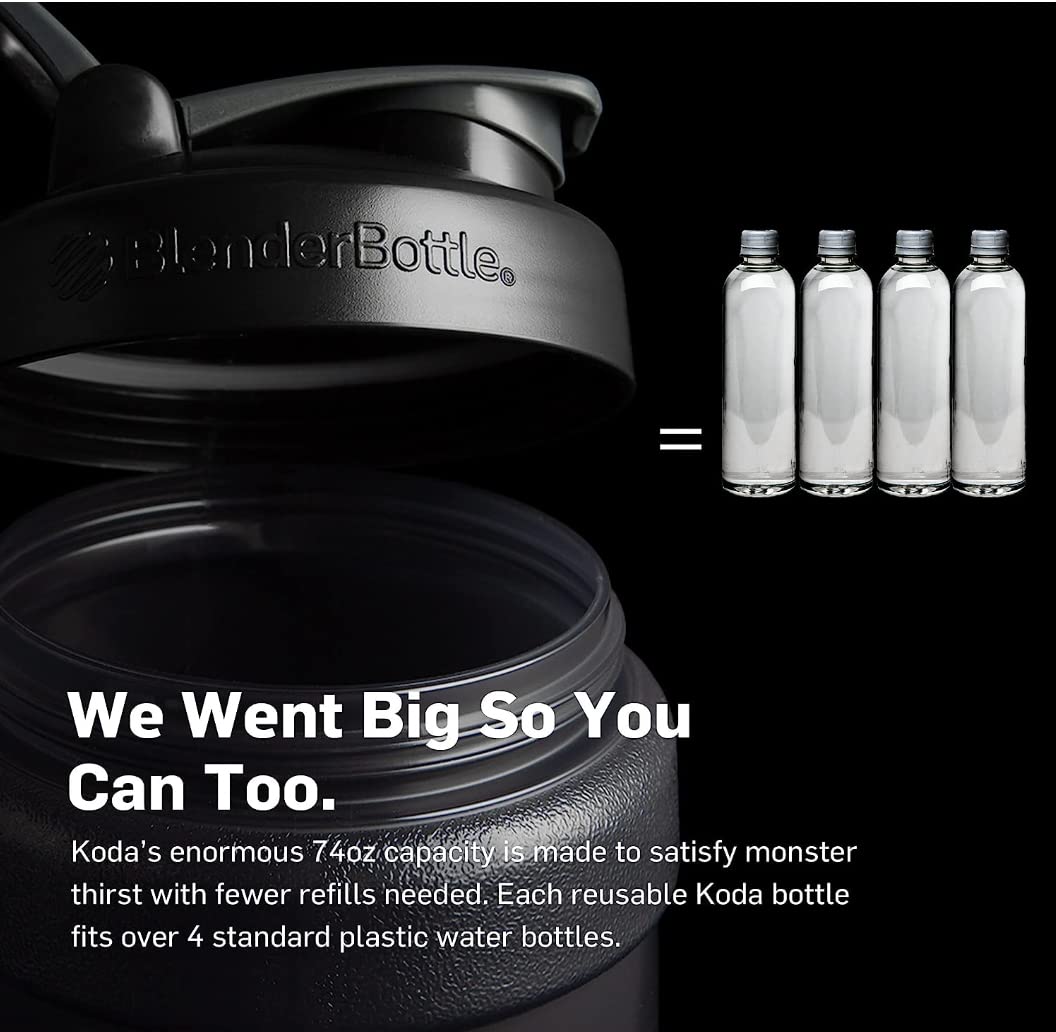 BlenderBottle Star Wars Mandalorian Half Gallon Water Bottle, Koda Large Water Jug, 74oz, Yoda, Feel The Force, 2.2 Liters