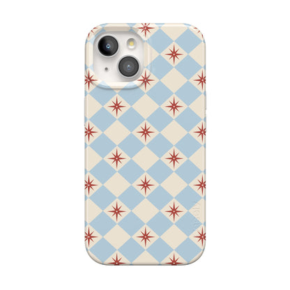 Casely iPhone 15 Plus Case | Fit Check | Neutral Checkerboard Checkered Classic Case | Compatible with MagSafe