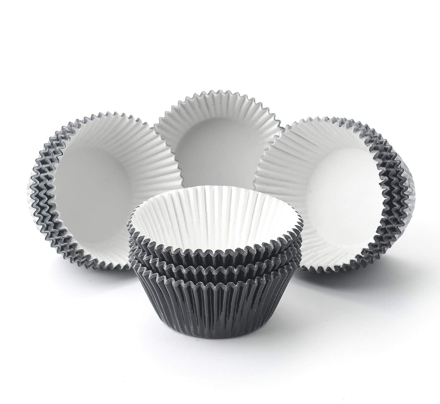 Gifbera Standard Black Foil Cupcake Liners Muffin Wrappers, 200-Count