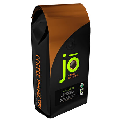 COLOMBIA JO: 2 lb Organic Coffee, Whole Bean, Medium Roast, 100% USDA Organic, Fair Trade Certified, Kosher Certified, GMO Free, Gluten Free, Arabica Colombian Gourmet Specialty Coffee
