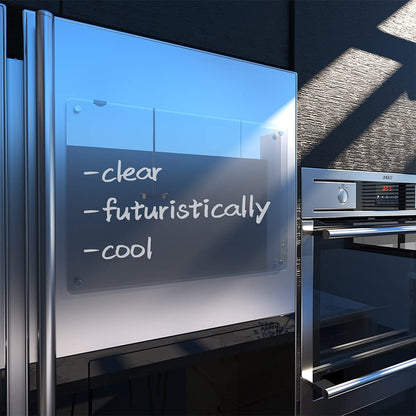 Acrylic Note Board Refrigerator Dry Erase Board Magnetic Clear 15”x11 Includes 4 Dry Erase Markers