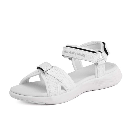 DREAM PAIRS Women's Sport Athletic Sandals Outdoor Hiking Sandals,Size 9,White,QDL19001L